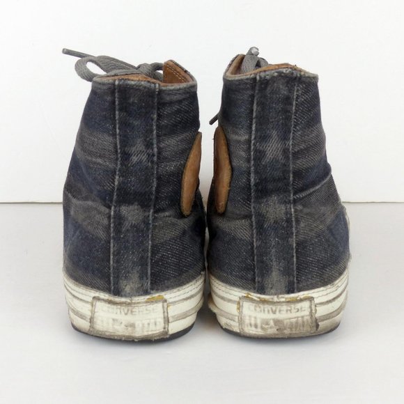 Converse Premium Post Hi Top Sneakers Women 9 Denim Blue Gray Stripes 139906C - Picture 5 of 15